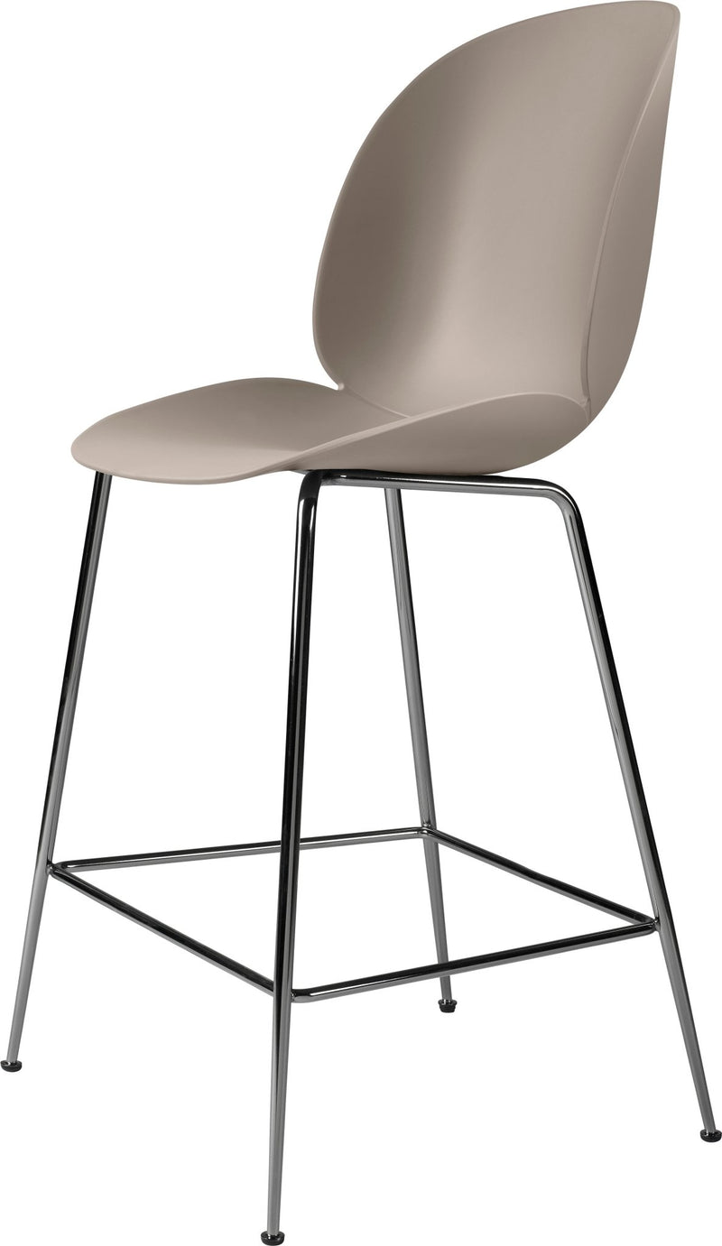 Beetle Counter Chair Un - Upholstered - Black Chrome - Gubi - Stools + Benches + Ottomans - Black - HORNE