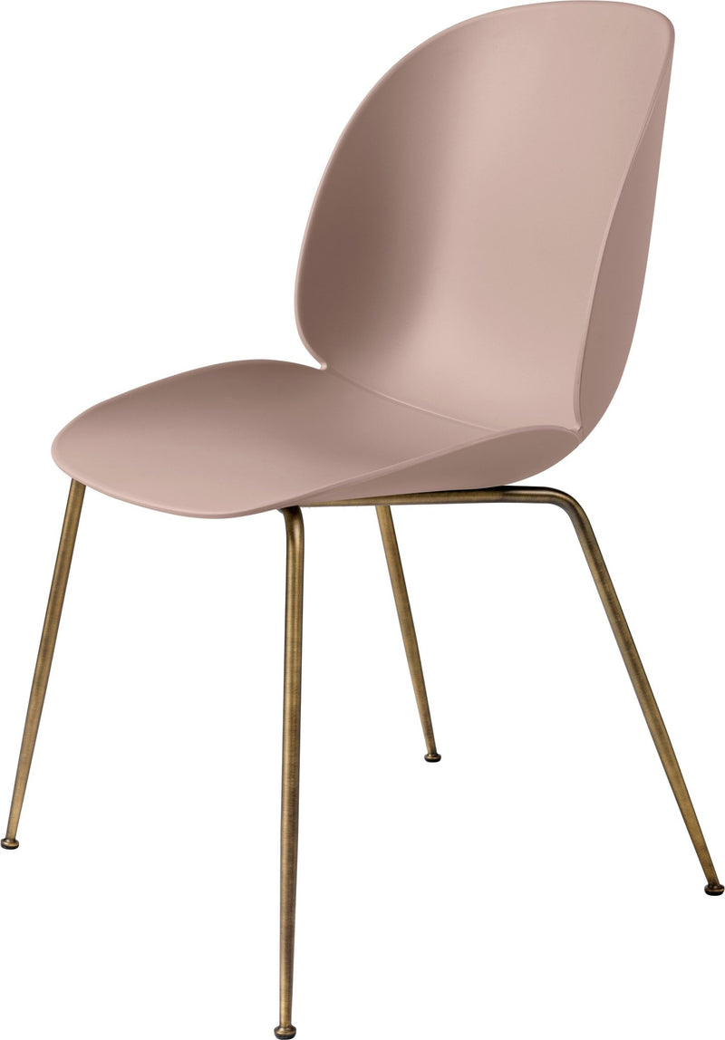Beetle Dining Chair - Antique Brass Base - Gubi - Chairs - Alabaster White - HORNE