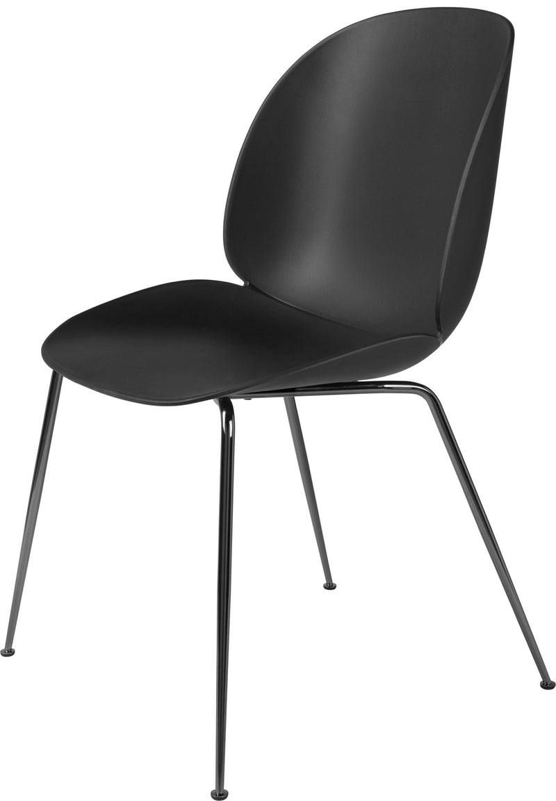 Beetle Dining Chair - Black Chrome Base - Gubi - Chairs - Alabaster White - HORNE