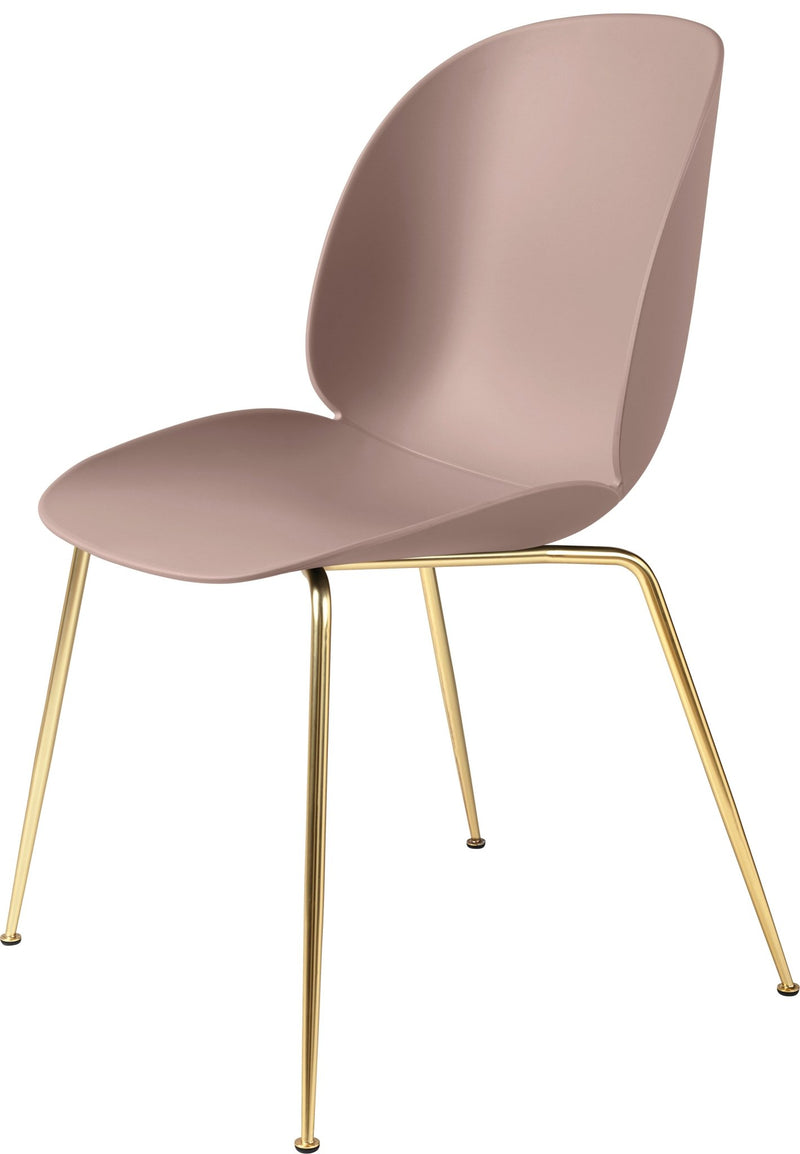 Beetle Dining Chair - Matte Brass Base - Gubi - Chairs - Alabaster White - HORNE