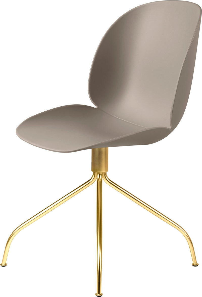 Beetle Meeting Chair - Brass Swivel Base - Gubi - Chairs - Black - HORNE