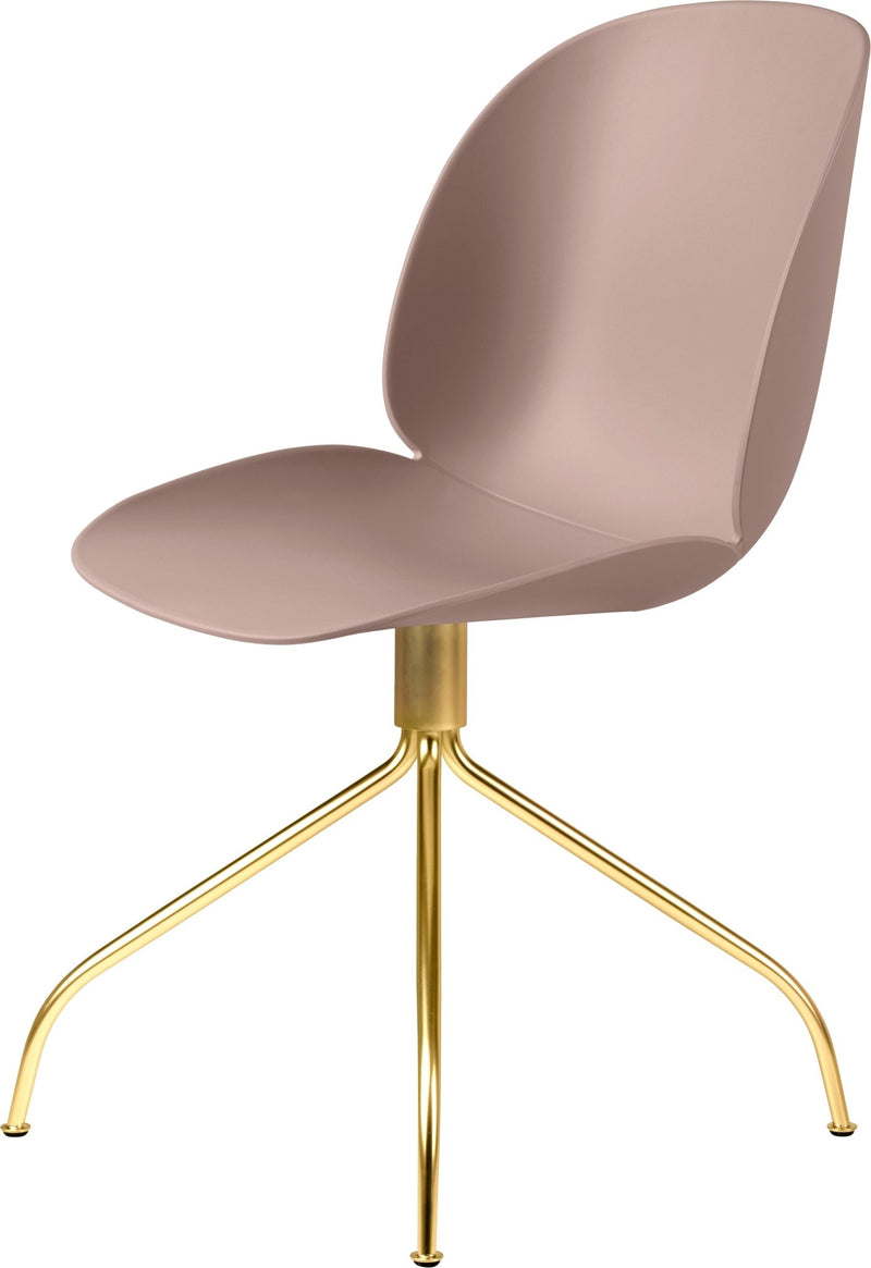 Beetle Meeting Chair - Brass Swivel Base - Gubi - Chairs - Black - HORNE