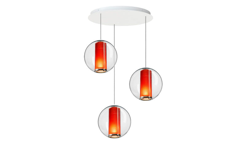 Bel Occhio Chandelier - Pablo Designs - Pendants - 3 Orange Belo Occhio 16's - HORNE