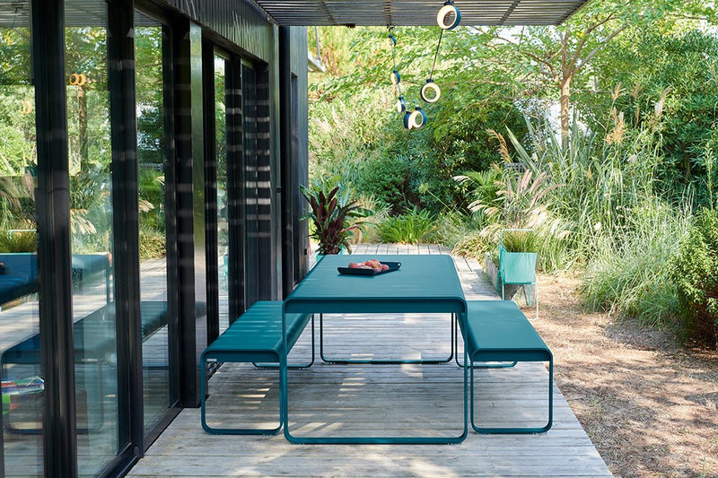 Bellevie Bench - Fermob - Outdoor Furniture - Acapulco Blue - HORNE