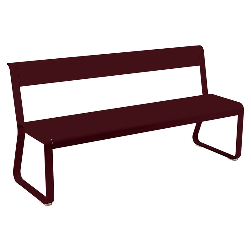 Bellevie Bench with Back - Fermob - Outdoor Furniture - Black Cherry - HORNE