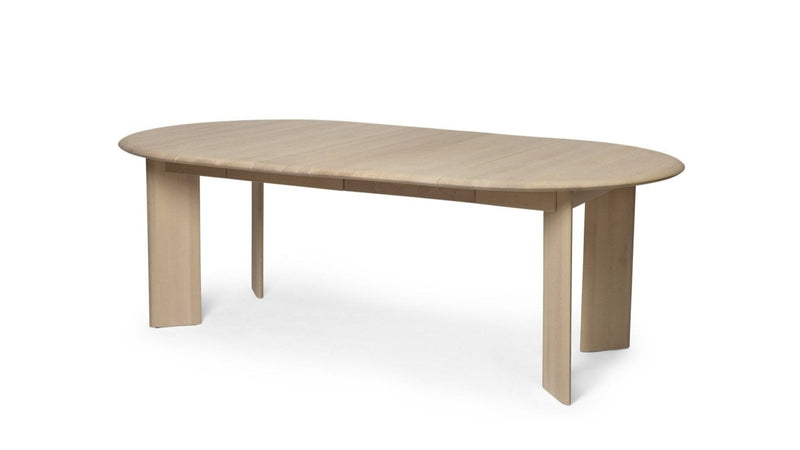 Bevel Table Extendable - Ferm Living - Tables + Desks - White Oiled Oak - Two Extensions - HORNE