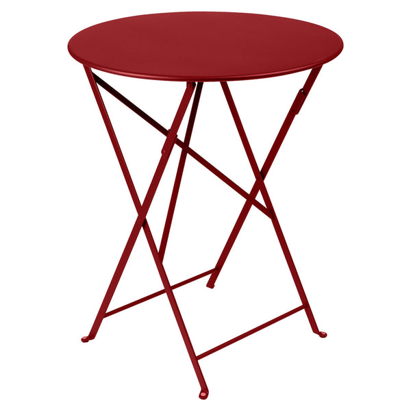 Bistro Round Folding Table - 24" - Fermob - Outdoor Furniture - Chili Red - HORNE