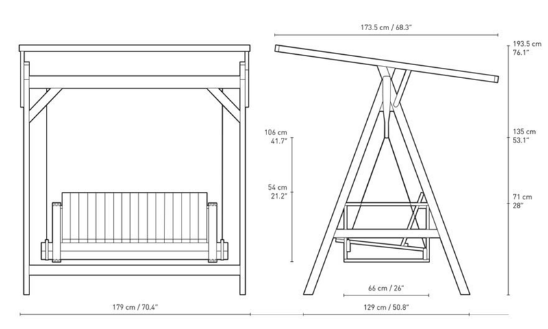 BK17 A - frame for Swing Sofa - Carl Hansen & Son - Outdoor Furniture - Canvas - HORNE