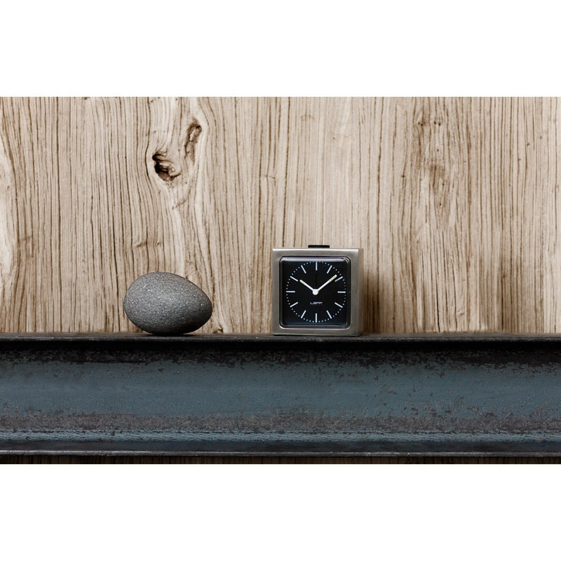 Block Steel Clock - Black Index