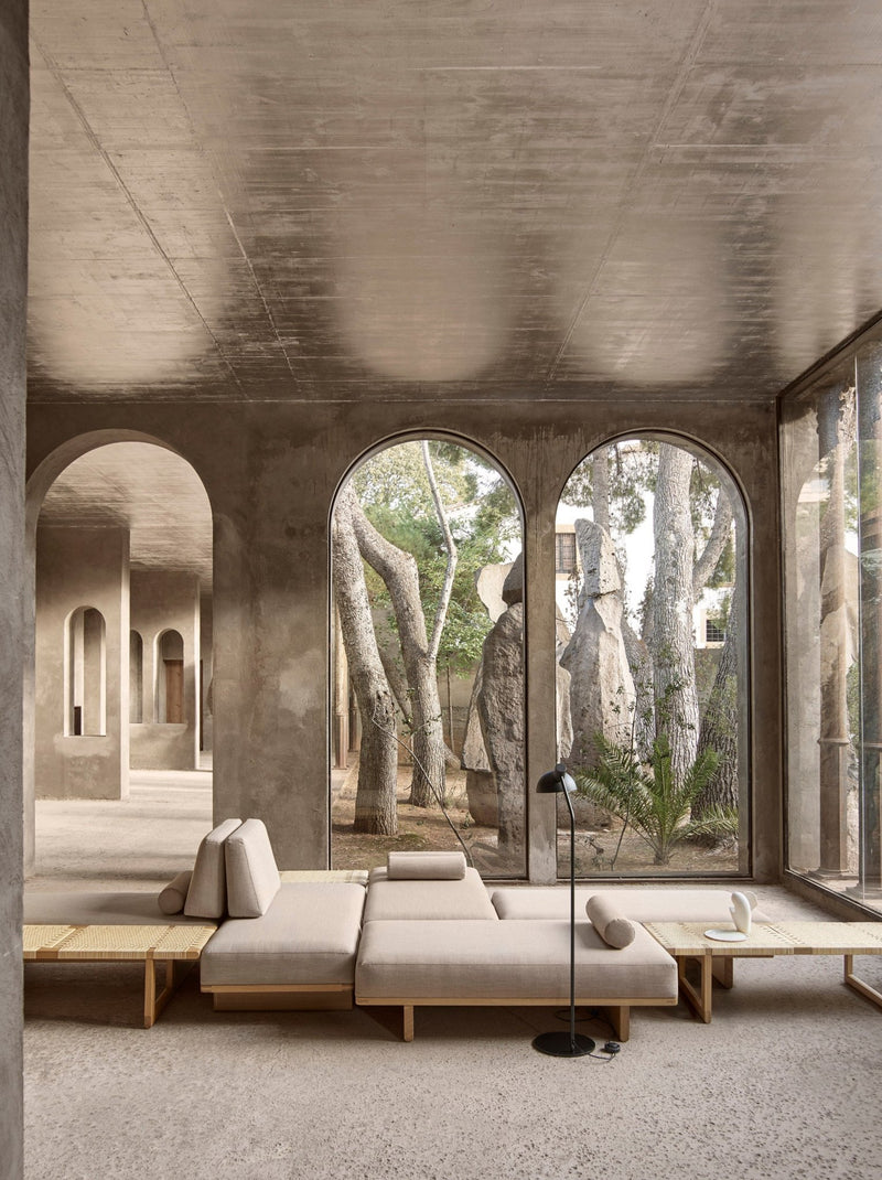 Large rectangular wicker coffee table by Carl Hansen & Son