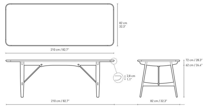 BM1160 Hunting Table - Carl Hansen & Son - Tables + Desks - Oiled Walnut - Stainless Steel - HORNE