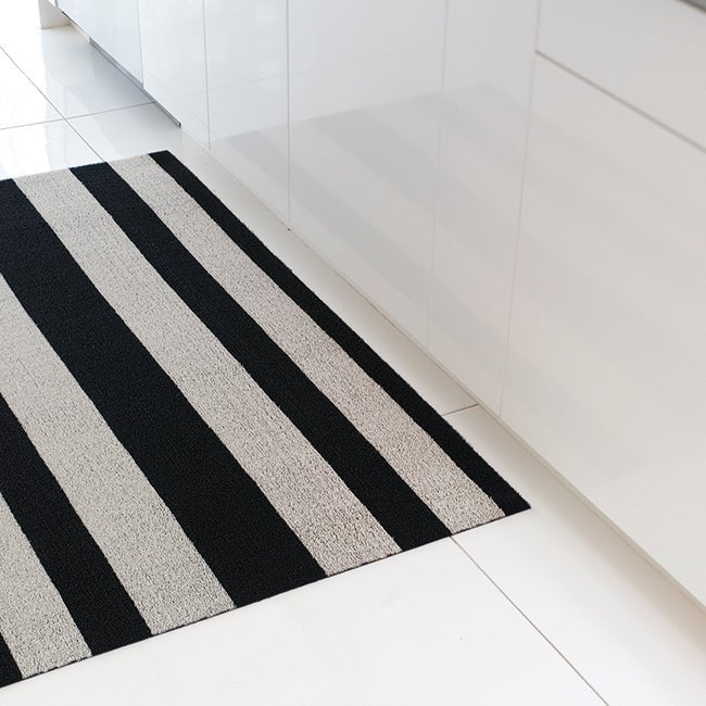 Bold Stripe Shag Rug - Chilewich - Rugs - Black/White - Doormat - HORNE