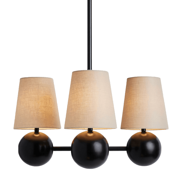 Bole Pendant IV - Workstead - Pendants - 24" - Natural Linen - Matte White Enamel - HORNE