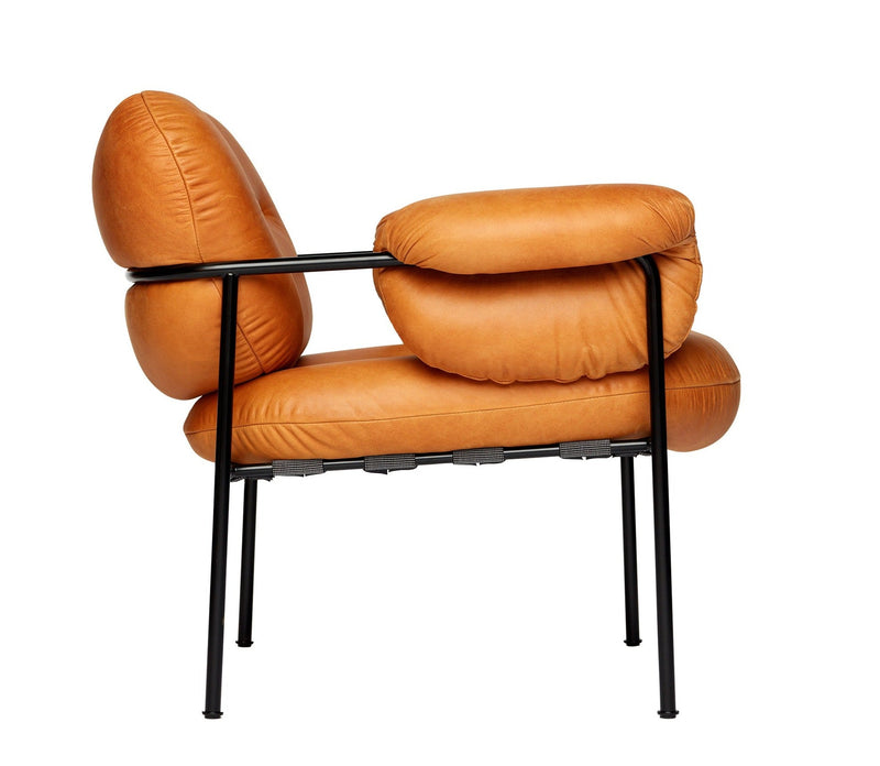Bollo Armchair - Fogia - Chairs - Vintage - Cognac Leather - White - HORNE