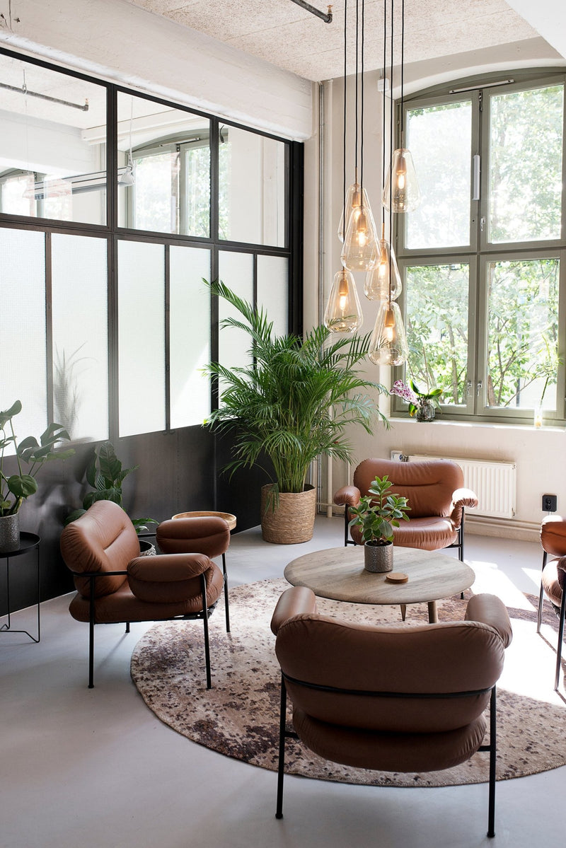 Bollo Armchair - Fogia - Chairs - Vintage - Cognac Leather - White - HORNE