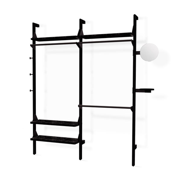Branch - 2 Wardrobe Unit - Gus* Modern - Shelving - Black Frame/Black Brackets - HORNE