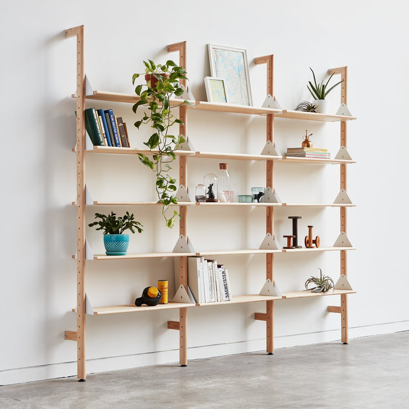 Branch - 3 Shelving Unit - Gus* Modern - Shelving - Blonde Frame/White Brackets - HORNE