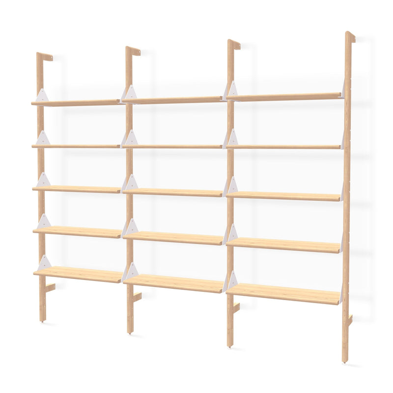 Branch - 3 Shelving Unit - Gus* Modern - Shelving - Blonde Frame/White Brackets - HORNE