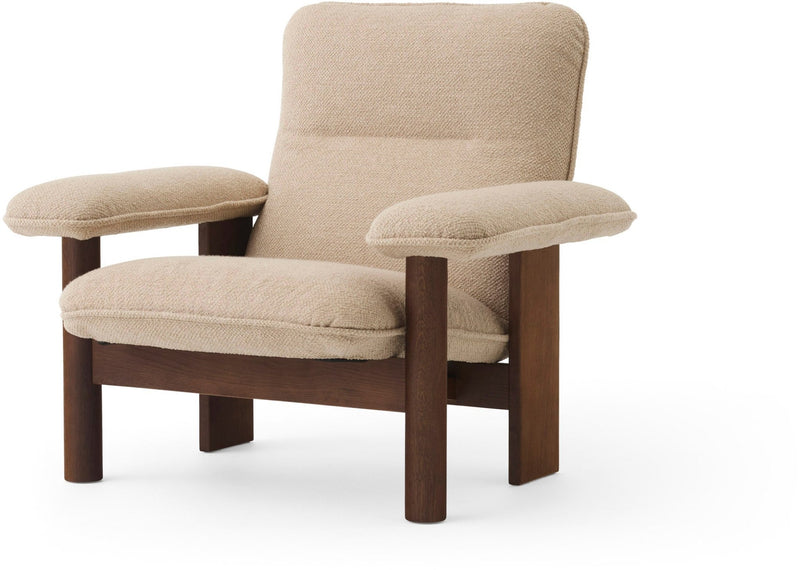 Brasilia Lounge Chair & Ottoman - Upholstered - Audo Copenhagen Chairs - Chair Only - Boucle 02 Fabric - Natural Oak - HORNE