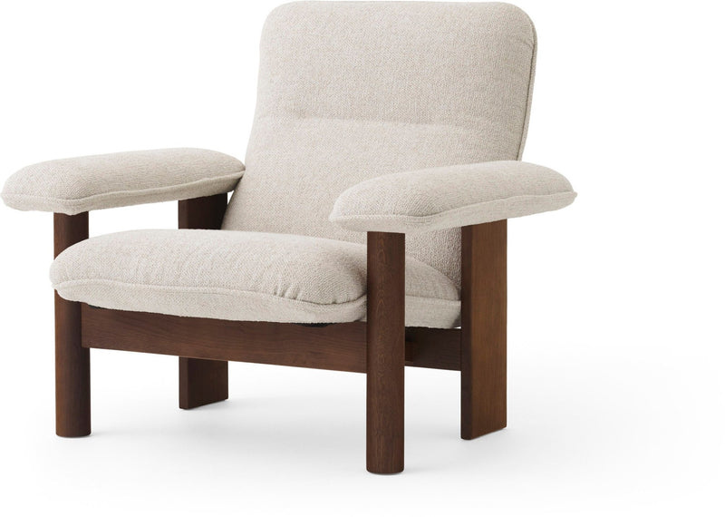 Brasilia Lounge Chair & Ottoman - Upholstered - Audo Copenhagen Chairs - Chair Only - Boucle 02 Fabric - Natural Oak - HORNE