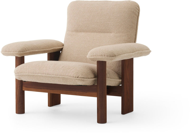 Brasilia Lounge Chair & Ottoman - Upholstered - Audo Copenhagen Chairs - Chair Only - Boucle 02 Fabric - Natural Oak - HORNE