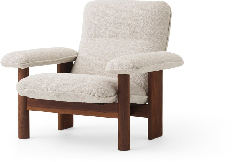 Brasilia Lounge Chair & Ottoman - Upholstered - Audo Copenhagen Chairs - Chair Only - Boucle 02 Fabric - Natural Oak - HORNE