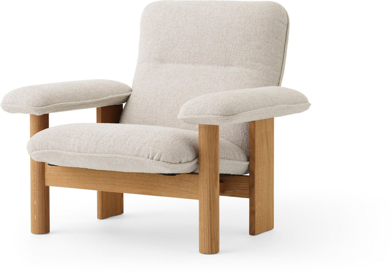 Brasilia Lounge Chair & Ottoman - Upholstered - Audo Copenhagen Chairs - Chair Only - Boucle 02 Fabric - Natural Oak - HORNE