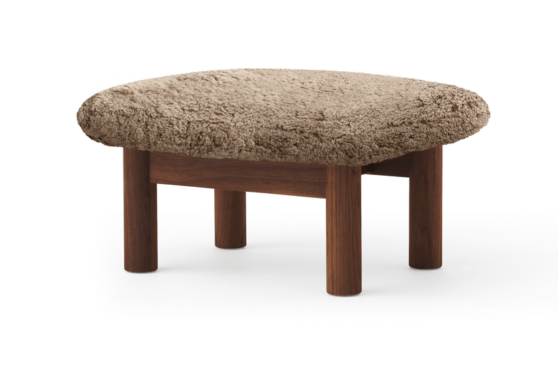 Brasilia Ottoman - Sheepskin - Audo Copenhagen Chairs - Sahara - Walnut - HORNE