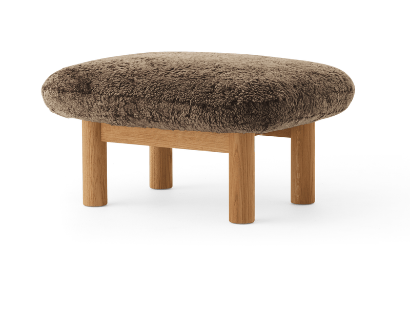 Brasilia Ottoman - Sheepskin - Audo Copenhagen Chairs - Sahara - Walnut - HORNE