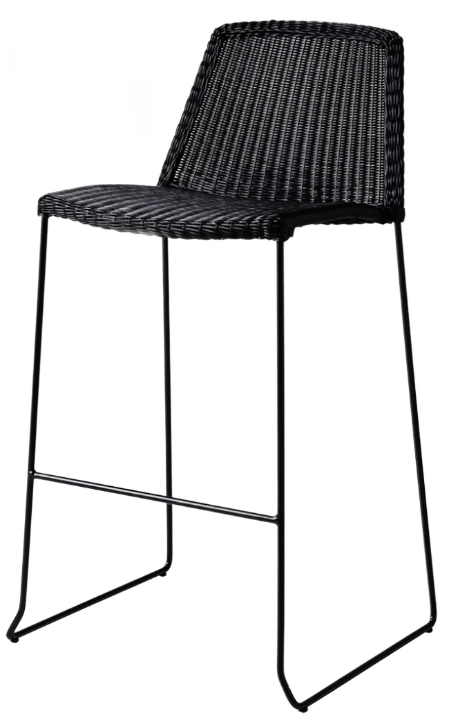 Breeze Bar Chair - Small - Cane Line - Stools + Benches + Ottomans - Black - HORNE
