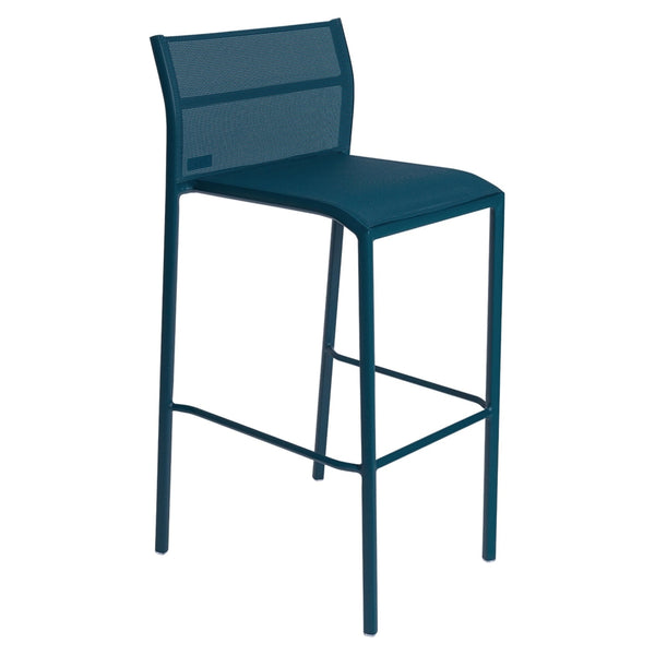 Cadiz High Barstool - Stereo Fabric - Set of 2 - Fermob - Outdoor Furniture - Acapulco Blue - HORNE