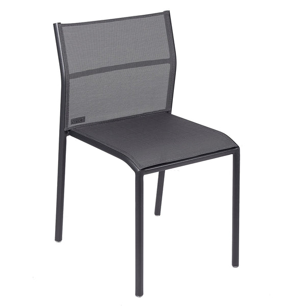 Cadiz Side Chair - Stereo Fabric - Set of 4 - Fermob - Outdoor Furniture - Anthracite - HORNE