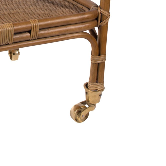 Carlo Rattan Bar Cart - Sika Design - Tables + Desks - Antique - HORNE