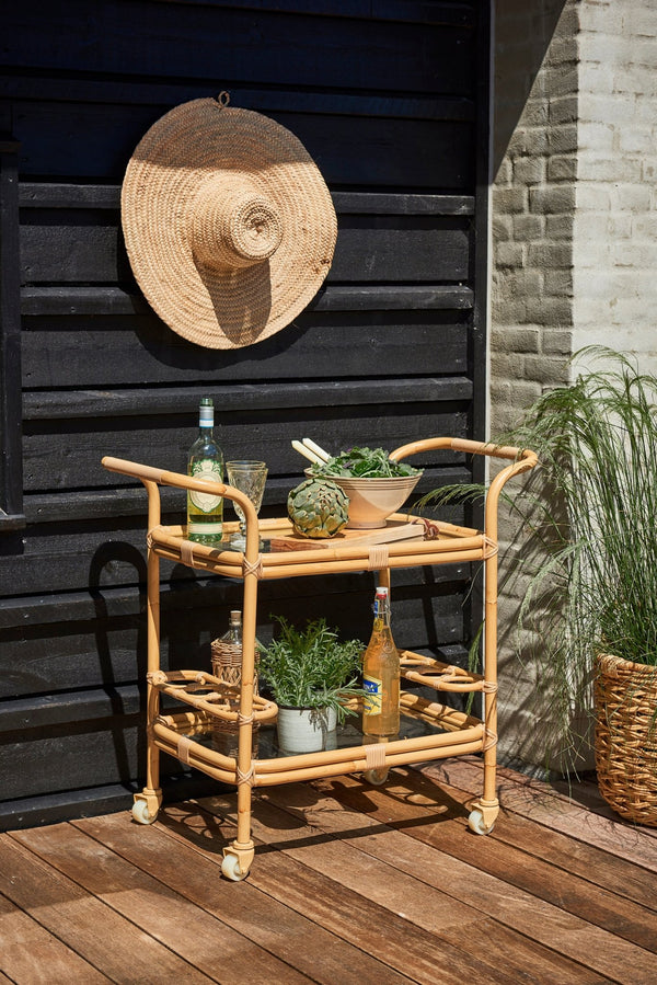 Carlo Rattan Bar Cart - Exterior - Sika Design - Outdoor Furniture - HORNE