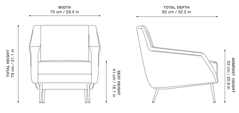 CDC.1 Lounge Chair - Conic Legs - Gubi - Chairs - Antique Brass - Around Bouclé 141 + Army Leather - HORNE