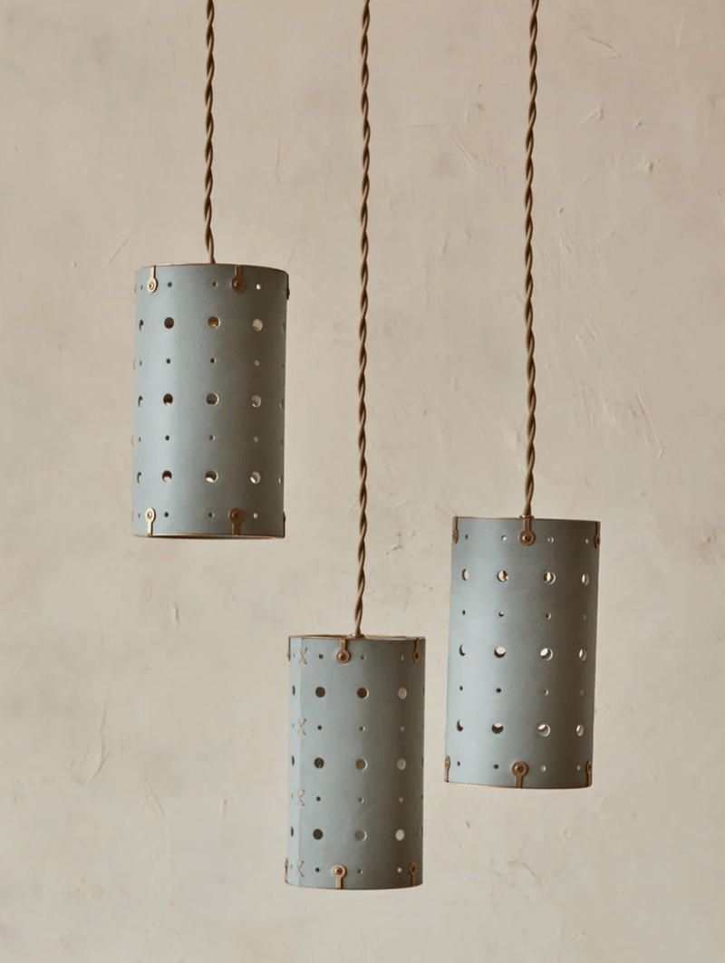 Celeste Pendant - Lostine - Pendants - Cloud Blue Leather - White Canopy - HORNE