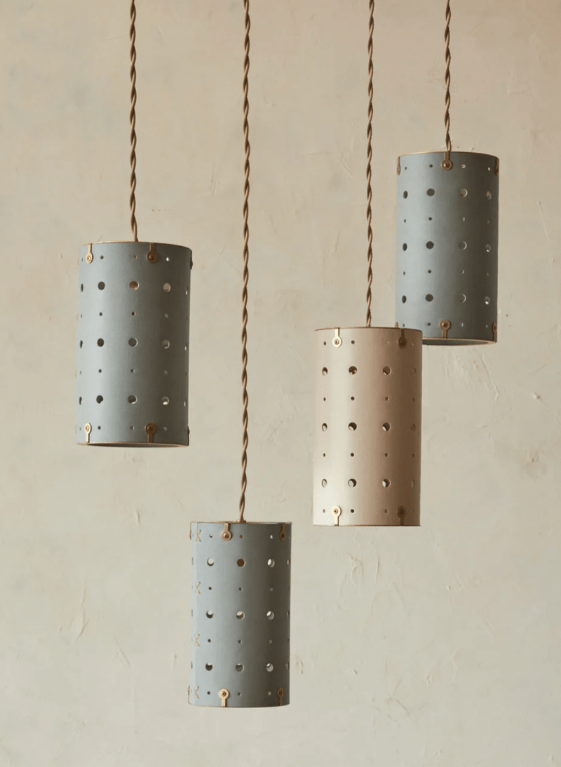 Celeste Pendant - Lostine - Pendants - Cloud Blue Leather - White Canopy - HORNE