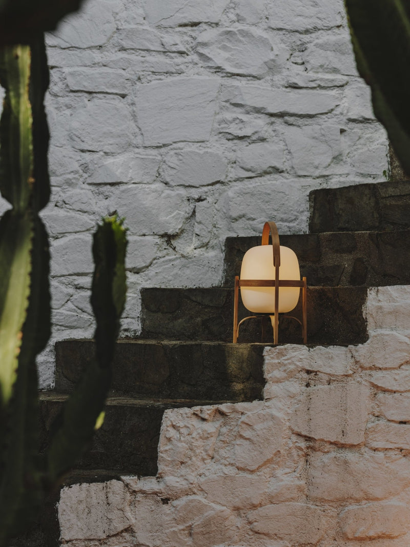 Cestita Batería Portable Lamp - Santa & Cole - Table + Task - White Opal Polyethylene - HORNE