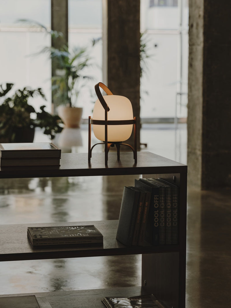 Cestita Batería Portable Lamp - Santa & Cole - Table + Task - White Opal Polyethylene - HORNE