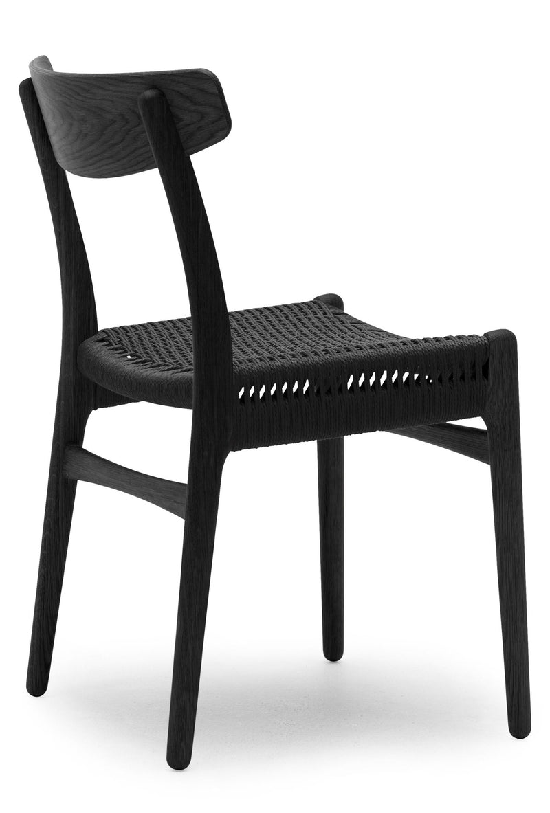 CH23 Dining Chair - Black Paper Cord - Carl Hansen & Son - Chairs - Oiled Oak - HORNE