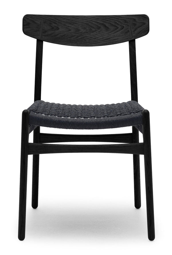 CH23 Dining Chair - Black Paper Cord - Carl Hansen & Son - Chairs - Black Painted Oak - HORNE