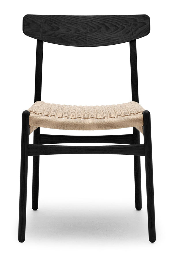 CH23 Dining Chair - Natural Paper Cord - Carl Hansen & Son - Chairs - Black Painted Oak - HORNE