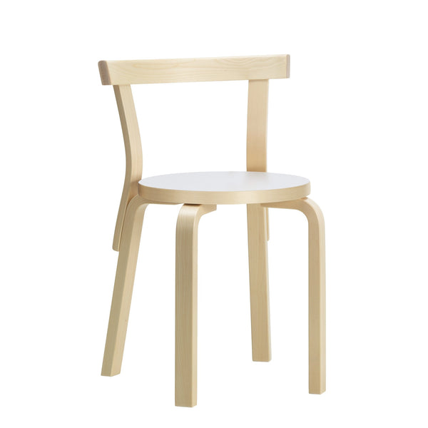 Chair 68 Natural Lacquered by Alvar Aalto - Artek - Chairs - White - HORNE