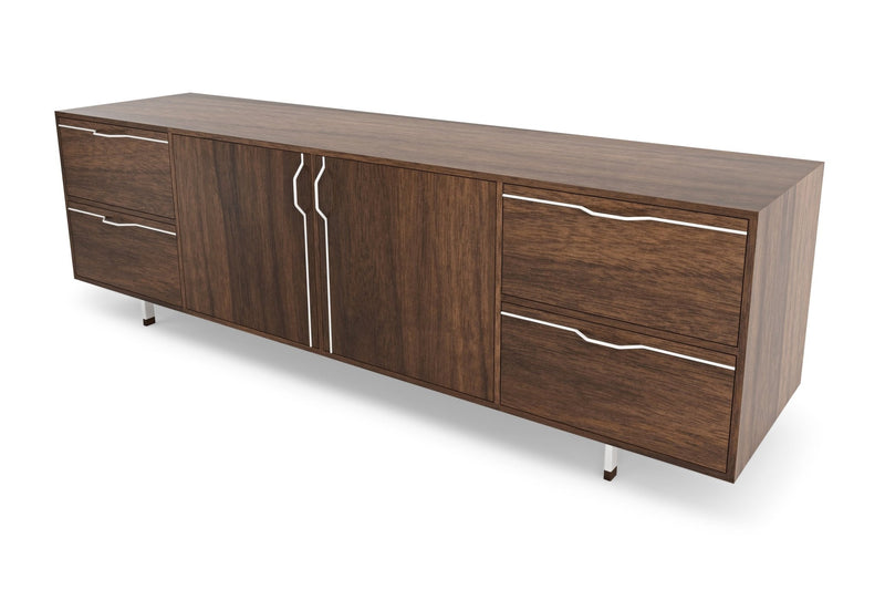 Chapman Large Credenza Storage Unit - Walnut - Tronk - Sideboards + Cabinets - Black - HORNE