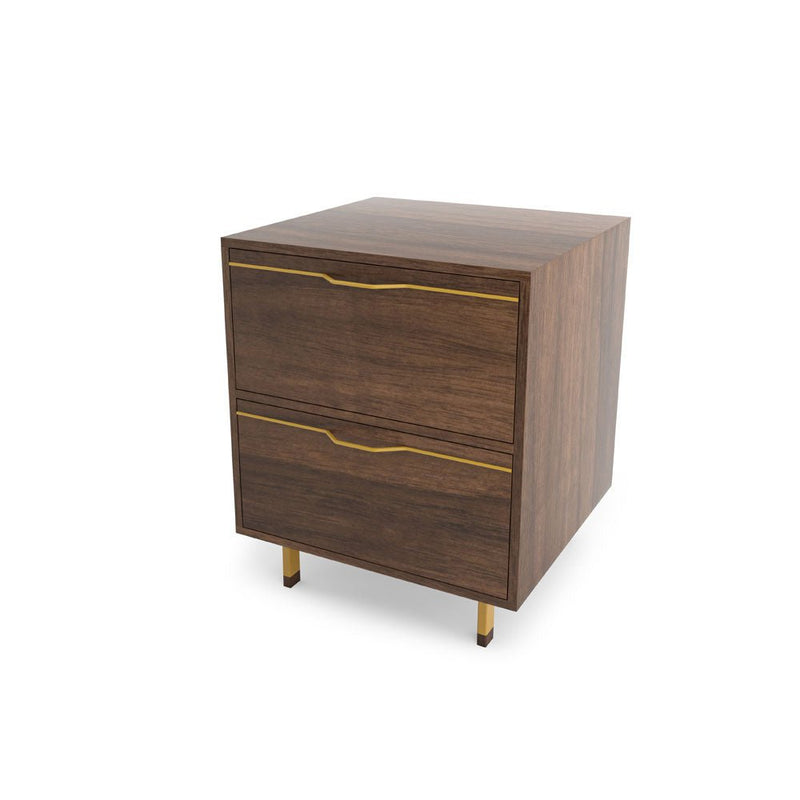 Chapman Single Unit Storage Nightstand - Walnut - Tronk - Bedside Tables - Black - HORNE