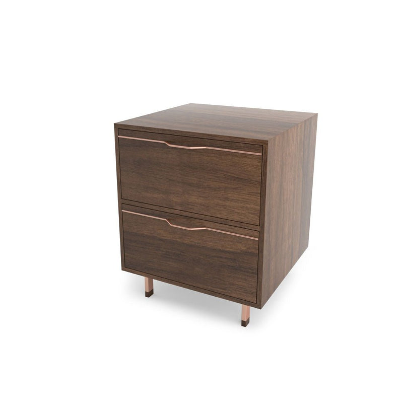 Chapman Single Unit Storage Nightstand - Walnut - Tronk - Bedside Tables - Black - HORNE