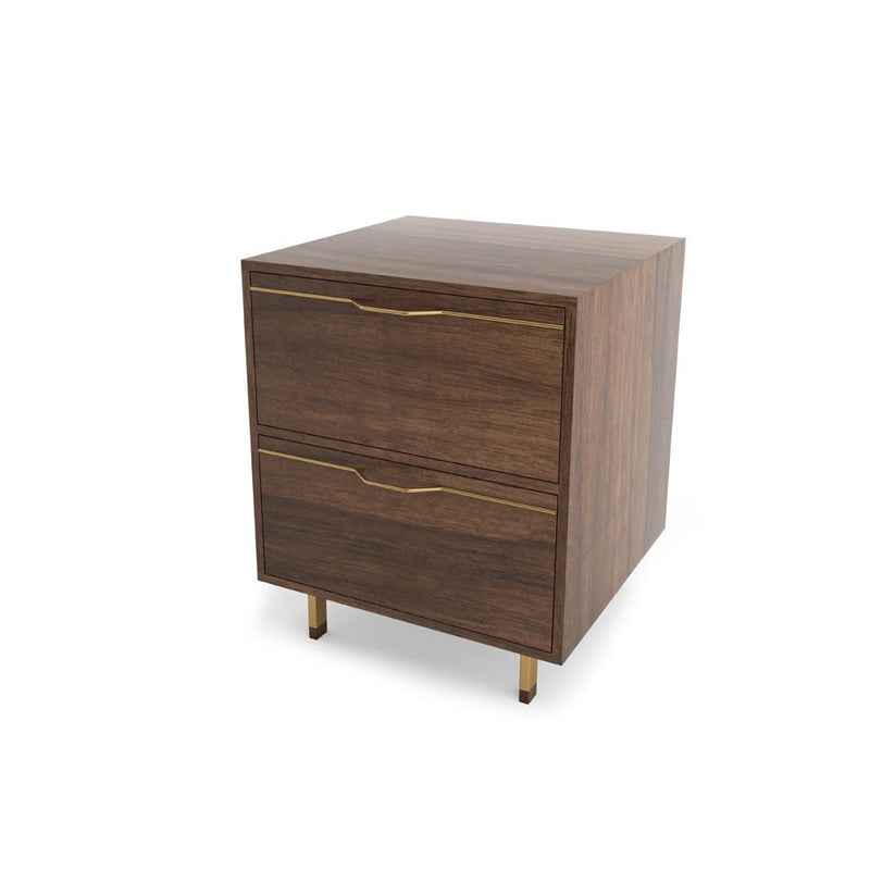 Chapman Single Unit Storage Nightstand - Walnut - Tronk - Bedside Tables - Black - HORNE