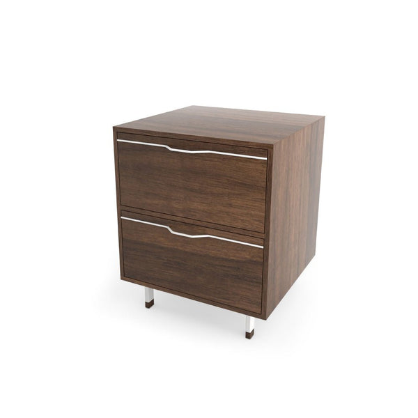 Chapman Single Unit Storage Nightstand - Walnut - Tronk - Bedside Tables - White - HORNE