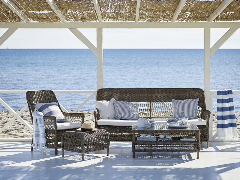 Charlot 3 - Seater Sofa - Exterior - Sika Design - Outdoor Furniture - Antique - Sunbrella Sailcloth Seagull - HORNE