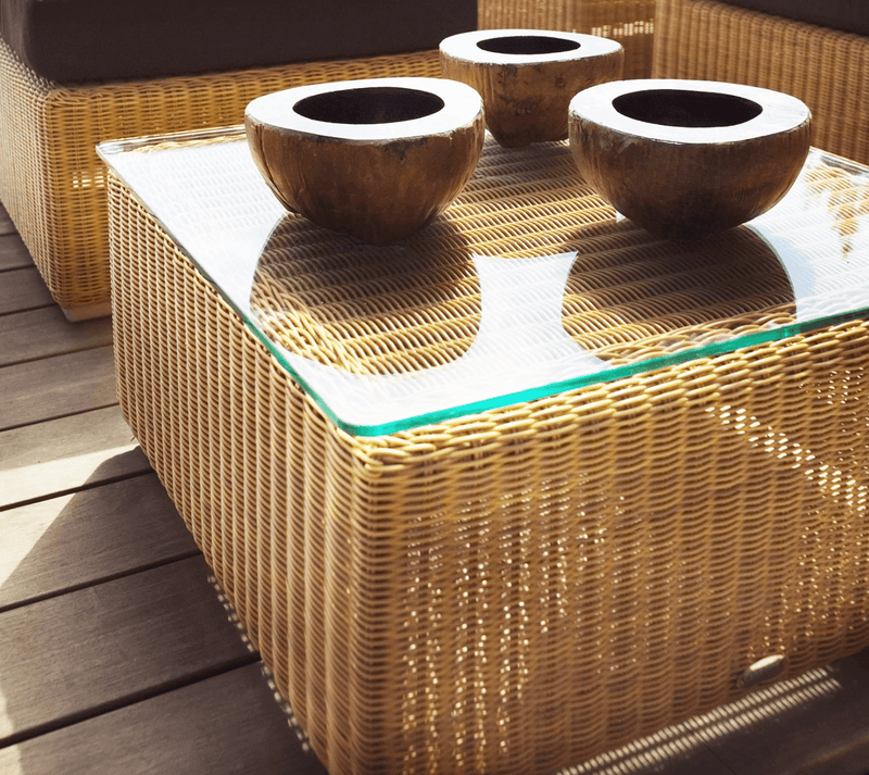 Chester Footstool/Coffee Table - Cane Line - Outdoor Furniture - Natural - No Cushion - HORNE